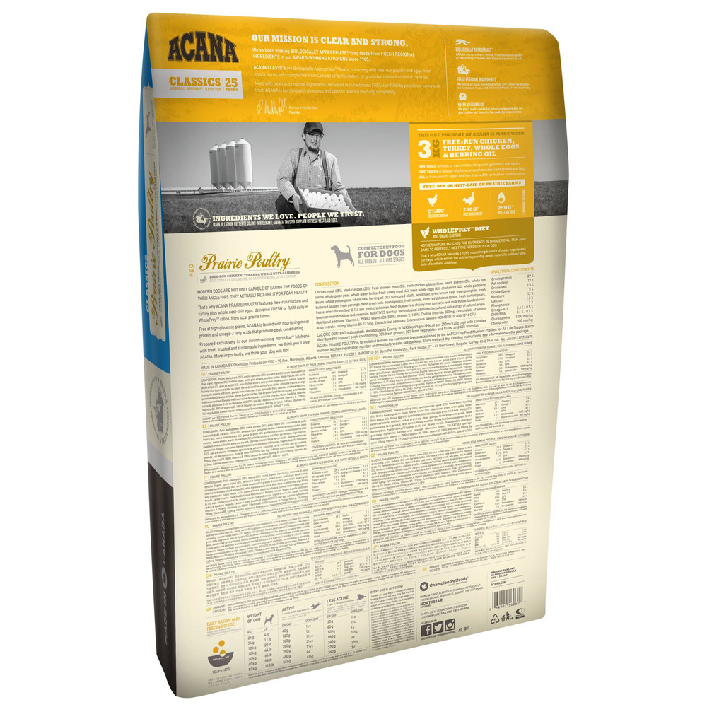 acana dog classics prairie poultry 17 kg