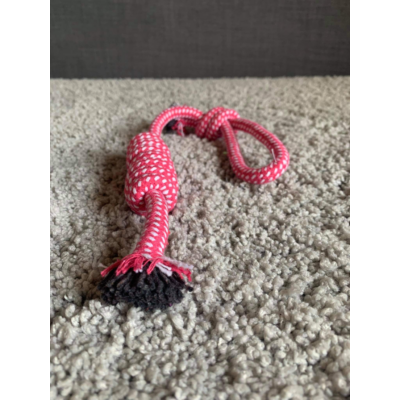 Színes kötél játék hurokkal Rózsaszín 38 cm