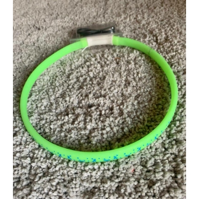 Világító USB led zöld nyakörv nagy méretben kutyás mintával