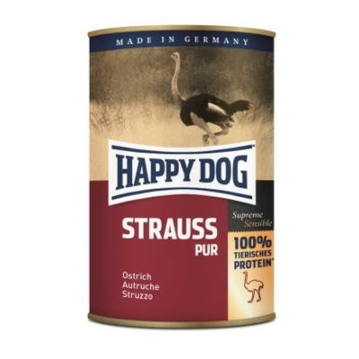 Happy Dog konzerv STRAUSS PUR (Strucc) 12x400g