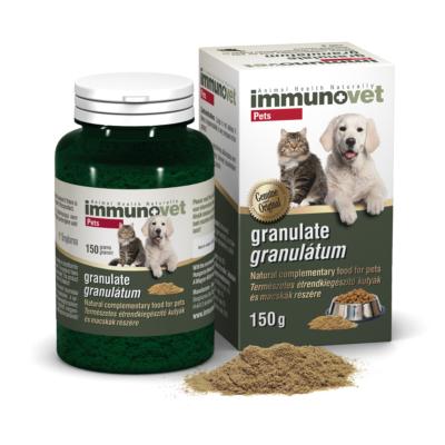 IMMUNOVET PETS  Természetes étrend-kiegészítő granulátum kutyák és macskák részére 150 gramm
