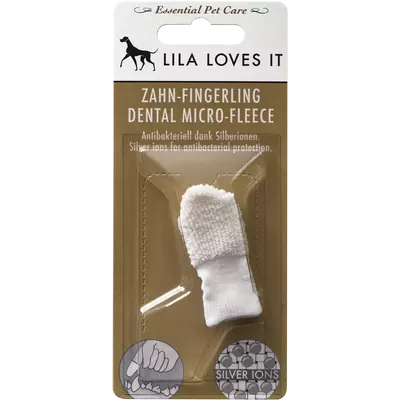 Ujjra húzható fogkefe kutyáknak és macskáknak - ezüstionos, Lila Loves It