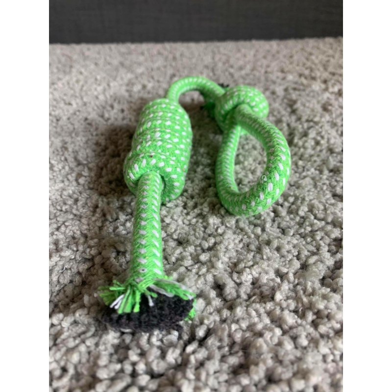 Színes kötél játék hurokkal Zöld 38 cm