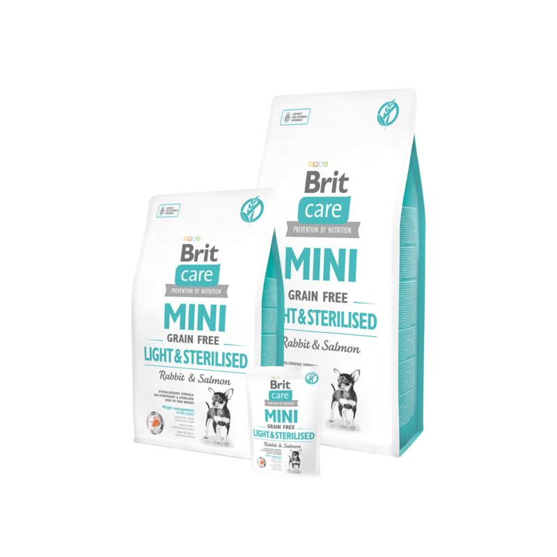 Brit Care Mini Grain Free Light&Sterilised Rabbit & Salmon 2 kg