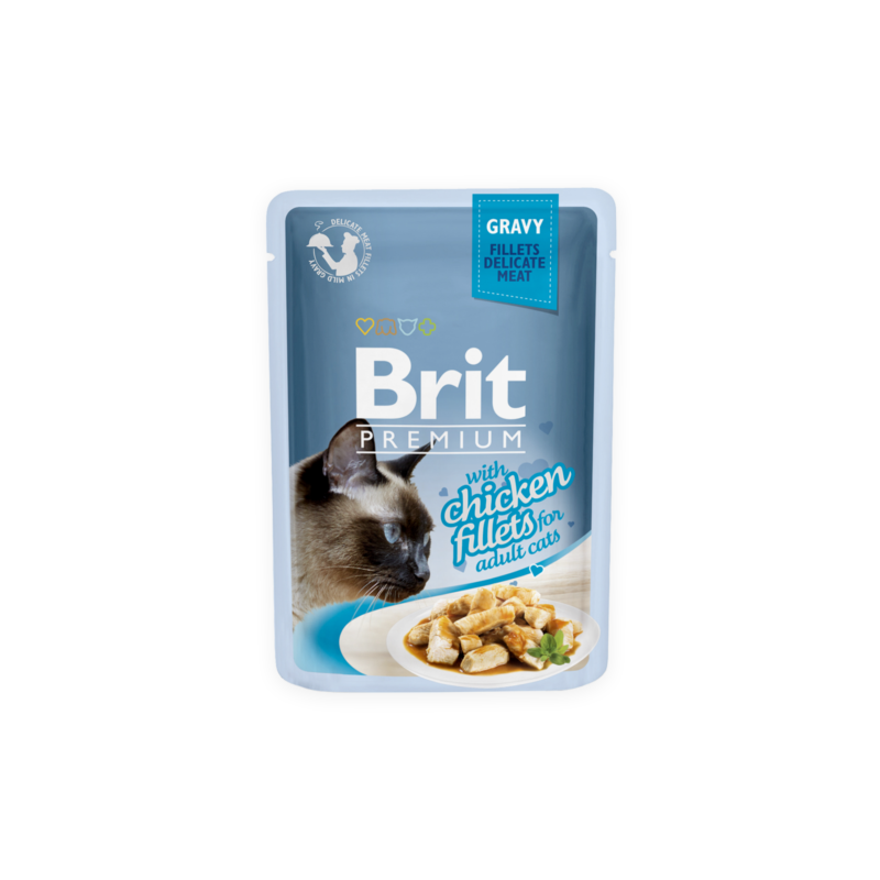 Brit Premium Cat tasakos Delicate Fillets in Gravy with Chicken 85g