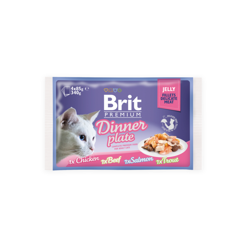 Brit Premium Cat tasakos Delicate Fillets in Jelly Family Plate 12x85g