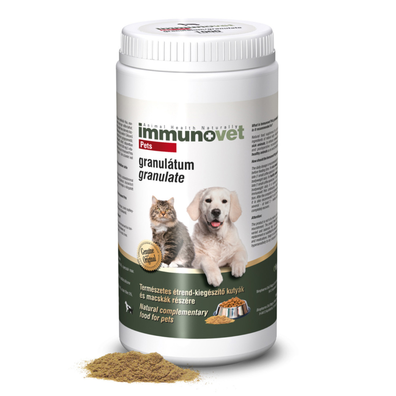 IMMUNOVET PETS  Természetes étrend-kiegészítő granulátum kutyák és macskák részére 1000 gramm