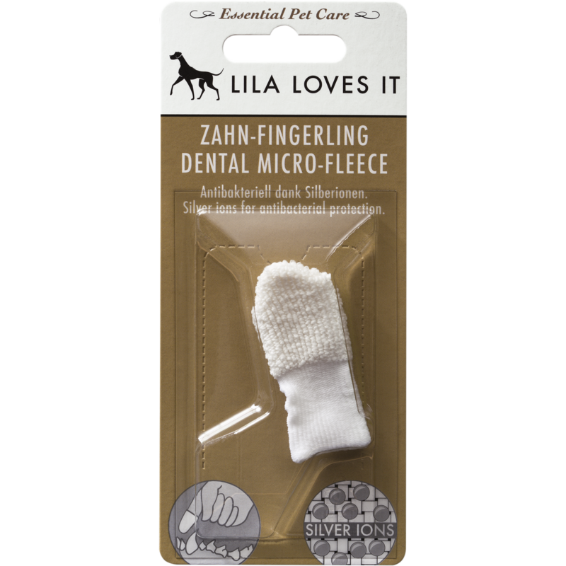 Ujjra húzható fogkefe kutyáknak és macskáknak - ezüstionos, Lila Loves It