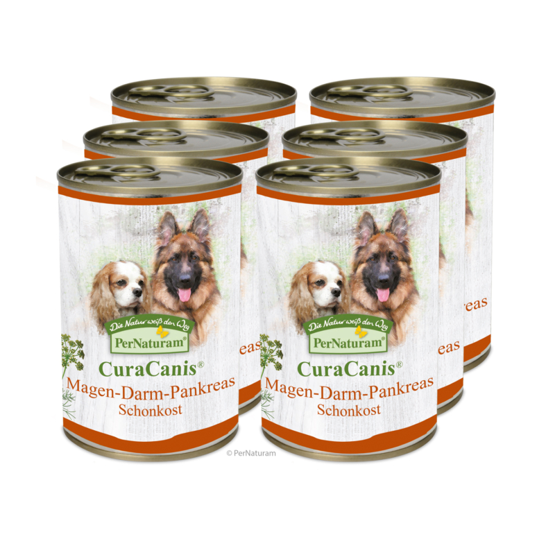 CuraCanis® 100% természetes kutyaeledel Gyomor-bél-hasnyálmirigy problémákkal küzdő kutyáknak  6 x 400 g, Pernaturam