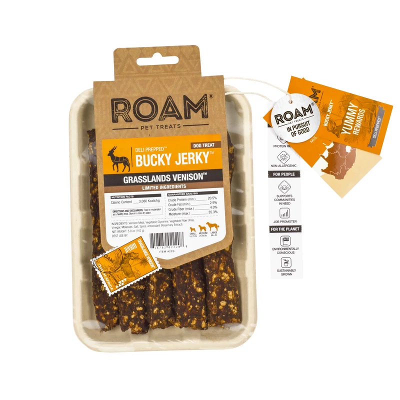 ROAM - Dél-Afrikai szabad tartású antilop húscsíkok, jutalomfalat allergiás kutyáknak, füstölt