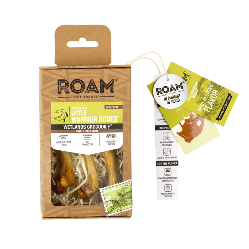 ROAM - 100% krokodil lábcsont rágóka kutyáknak, füstölt (3db)